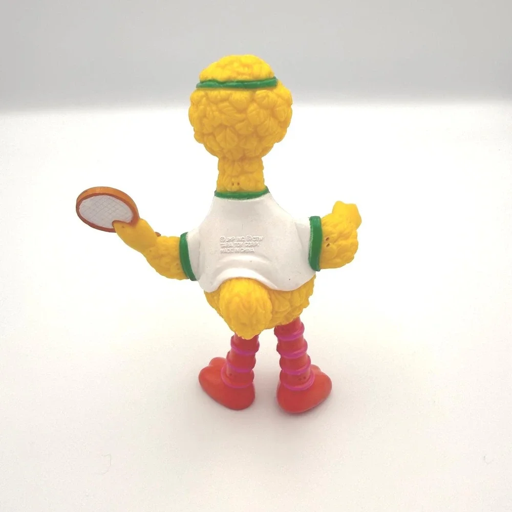 Sesame Street Big Bird Camp Sesame Tennis Player Action‎ Figure Toy 5 inch 1985